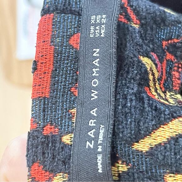 Zara Jacquard Embellished with Tassels Mini Skirt Women’s size XS Multicolor - Picture 5 of 10